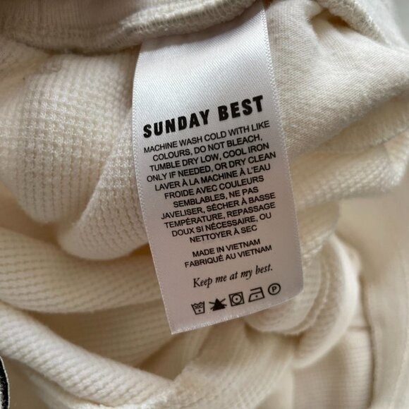 SUNDAY Best Baby Waffle Jogger Waffle Knit Pants High Rise White XXS - Picture 7 of 9